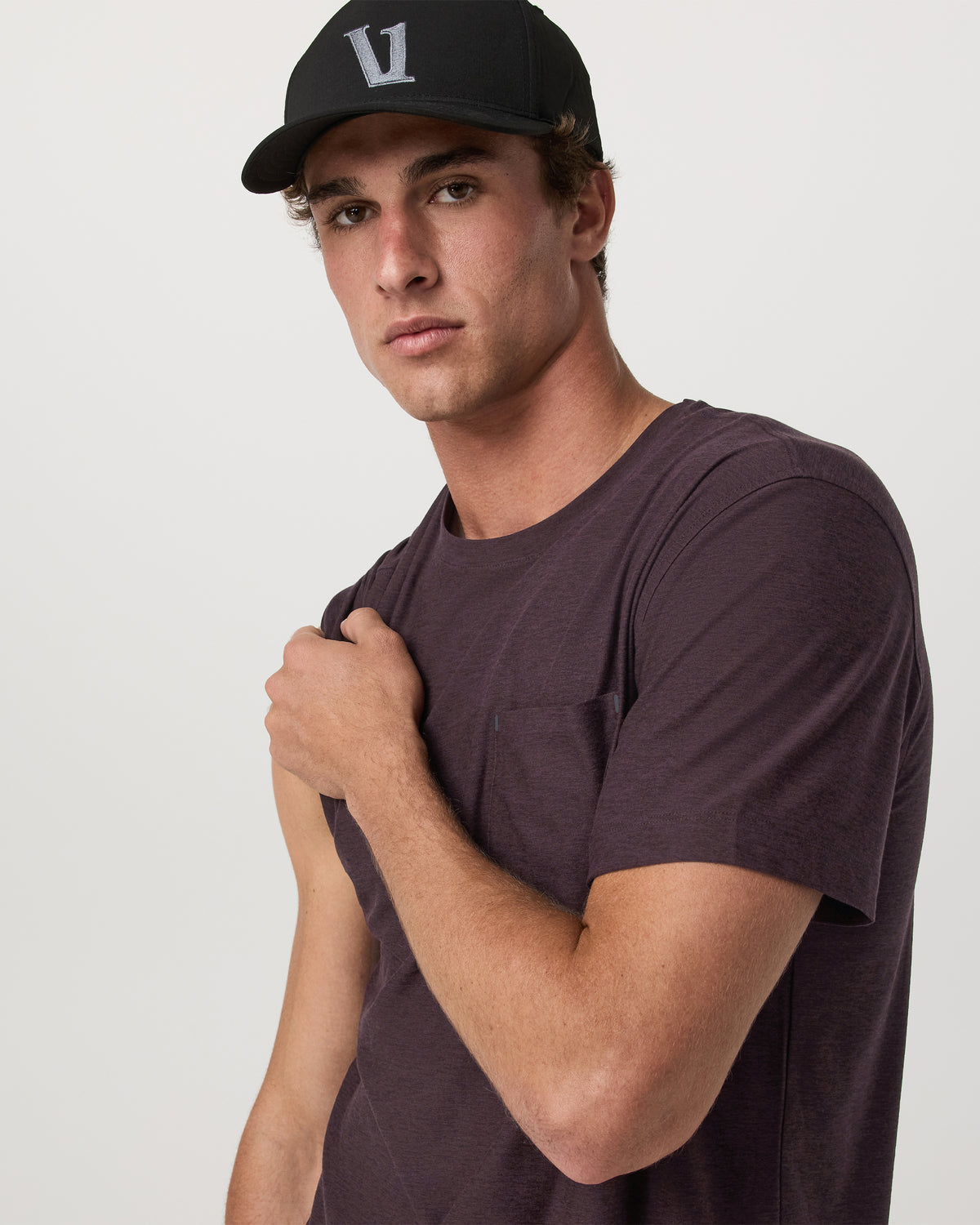 Short Sleeve Strato Pocket Tee - Relaxed Fit Raisin Heather | Vuori discount - US 4104