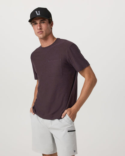 Short Sleeve Strato Pocket Tee - Relaxed Fit Raisin Heather | Vuori discount - US 4104