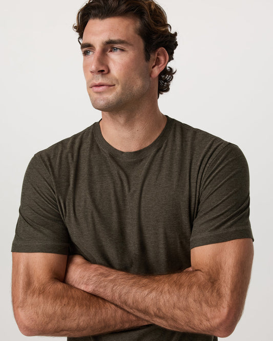Strato Tech Tee Men's Dark Oregano Heather T-Shirt | Vuori outlet - US 1620