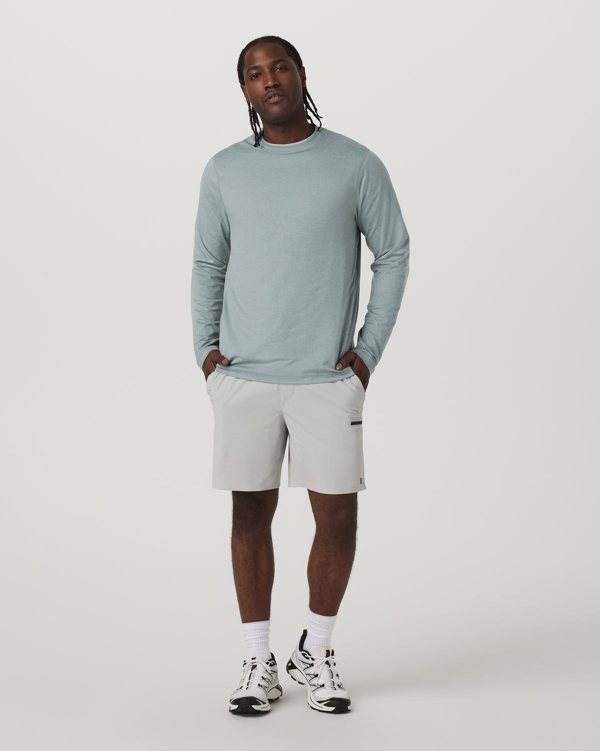 Long Sleeve Ponto Performance Tee Misty Blue Heather | Vuori sale - US 6801