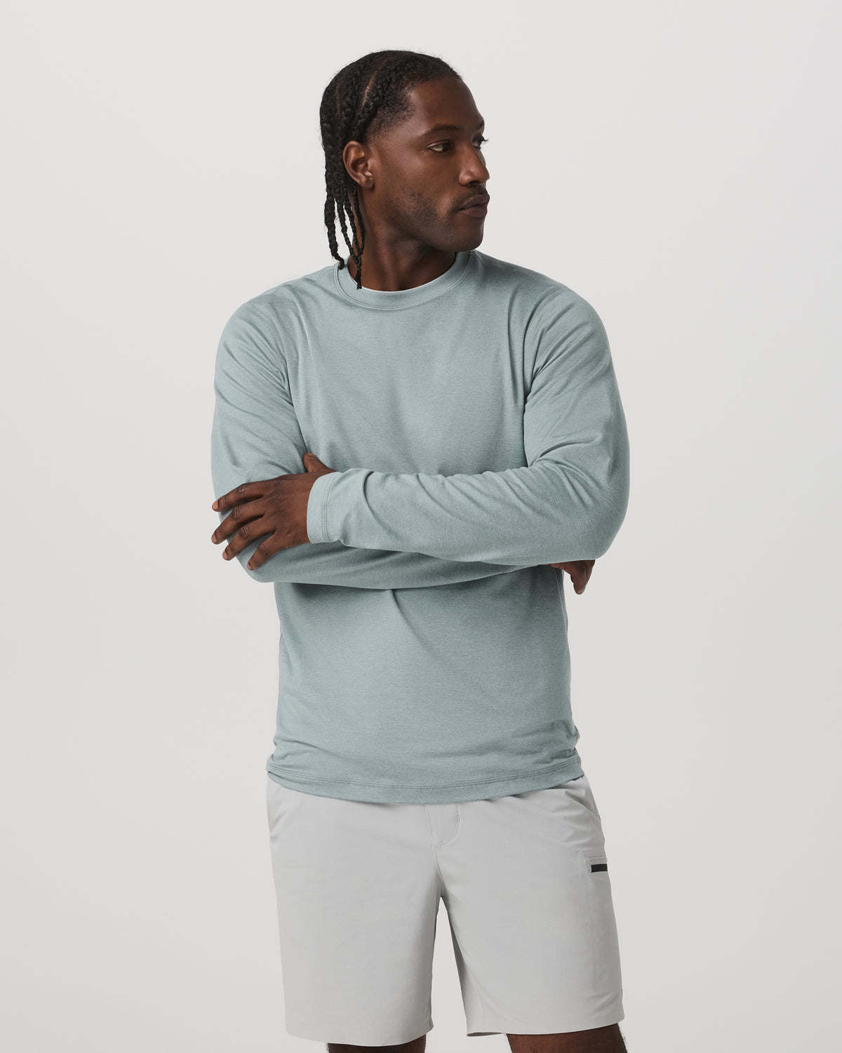 Long Sleeve Ponto Performance Tee Misty Blue Heather | Vuori sale - US 6801