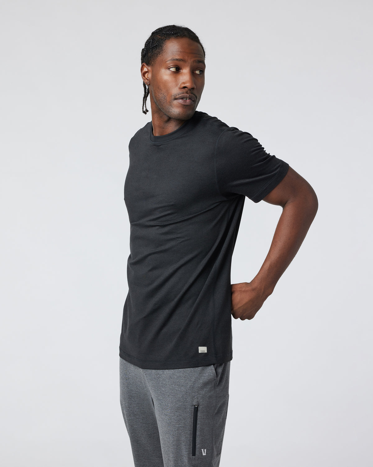 Short Sleeve Ponto Performance Tee Black Heather | Vuori for sale - US 7408