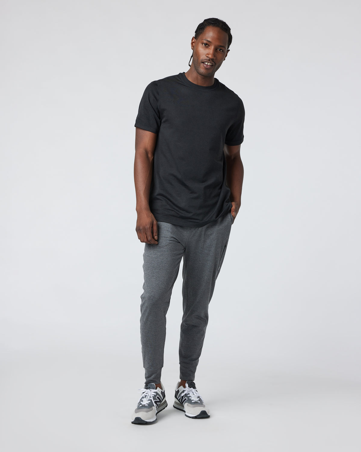 Short Sleeve Ponto Performance Tee Black Heather | Vuori for sale - US 7408