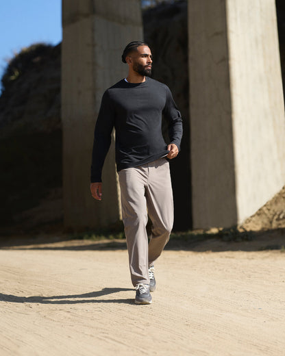 Long Sleeve Ponto Performance Tee Black Heather | Vuori online - US 6125