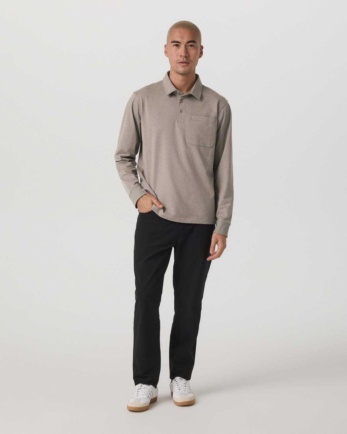 Men's Long Sleeve Coronado Rugby Walnut Heather | Vuori for sale - US 2102