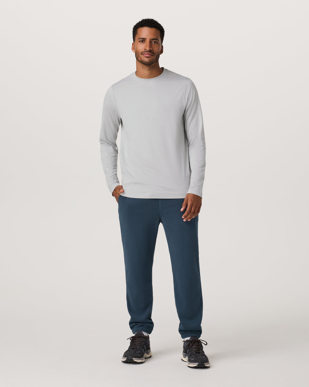 Long Sleeve Ponto Performance Tee Frost Grey Heather | Vuori discount - US 9072