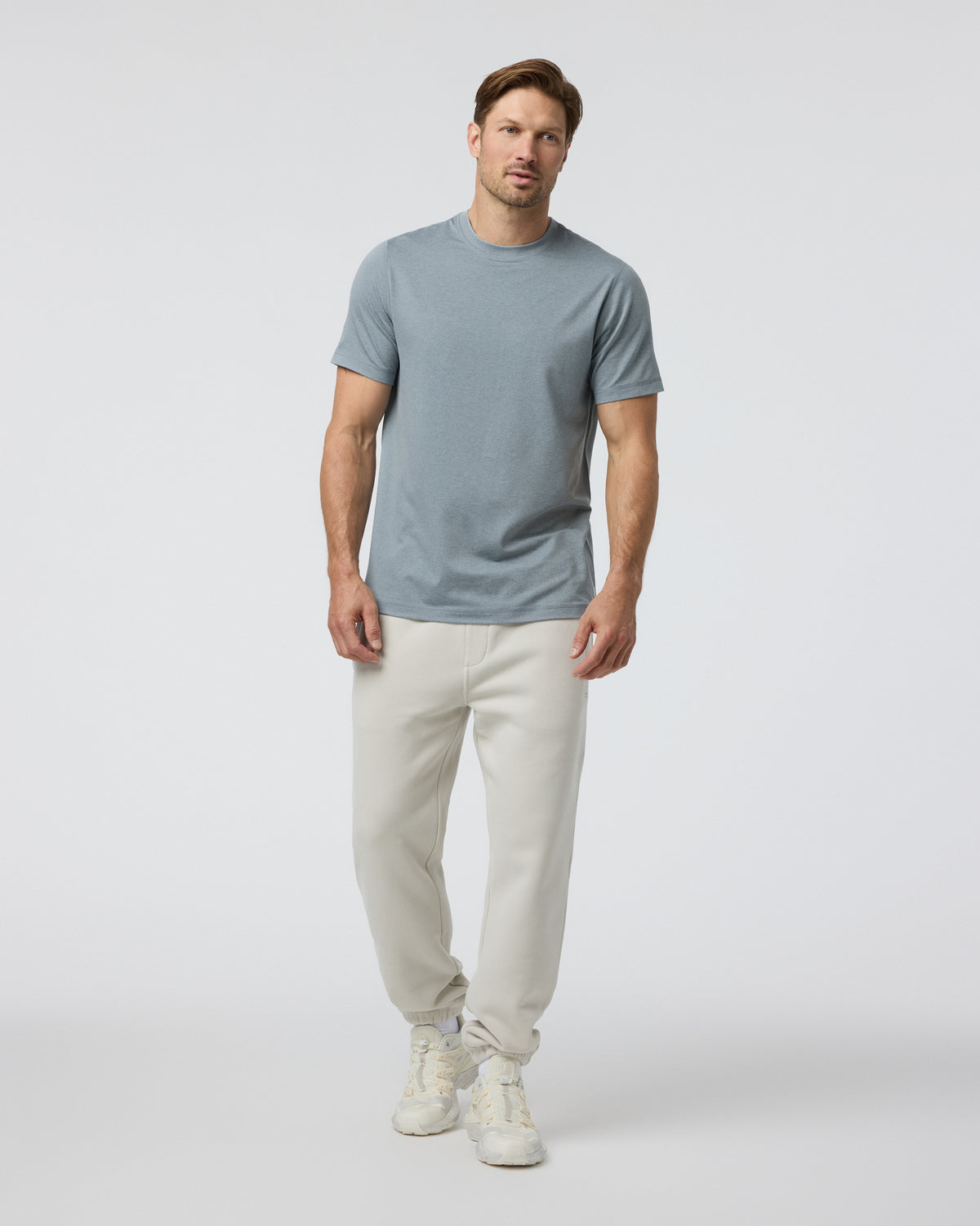 Short Sleeve Ponto Performance Tee Dusty Blue Heather | Vuori outlet - US 8549