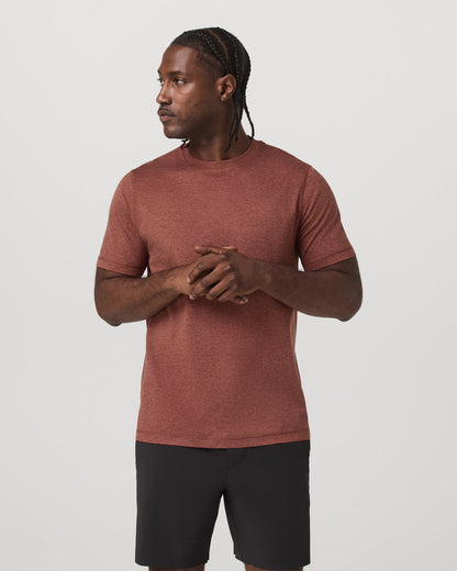 Short Sleeve Ponto Performance Tee Firebrick Heather | Vuori shop - US 7882