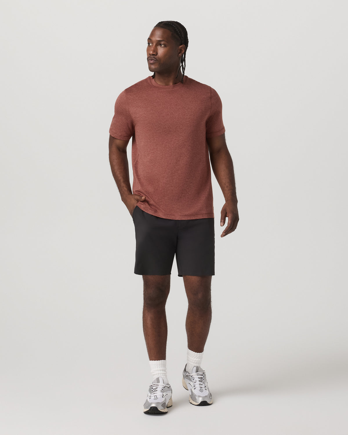 Short Sleeve Ponto Performance Tee Firebrick Heather | Vuori shop - US 7882