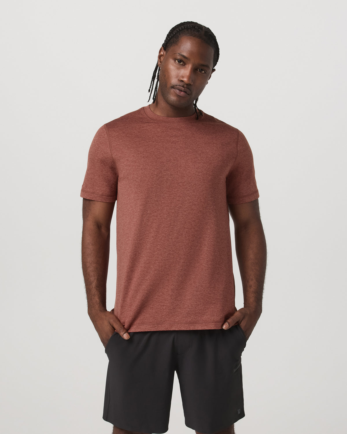 Short Sleeve Ponto Performance Tee Firebrick Heather | Vuori shop - US 7882