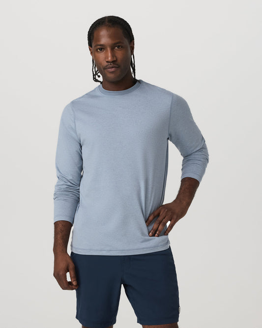 Long Sleeve Ponto Performance Tee Blue Dusk Heather | Vuori discount - US 7649