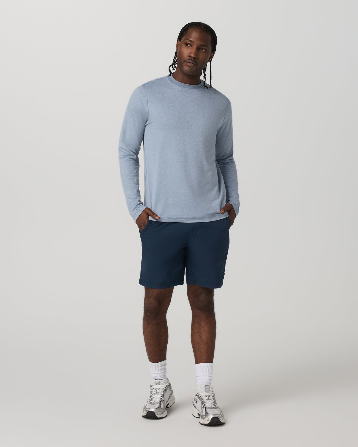 Long Sleeve Ponto Performance Tee Blue Dusk Heather | Vuori discount - US 7649