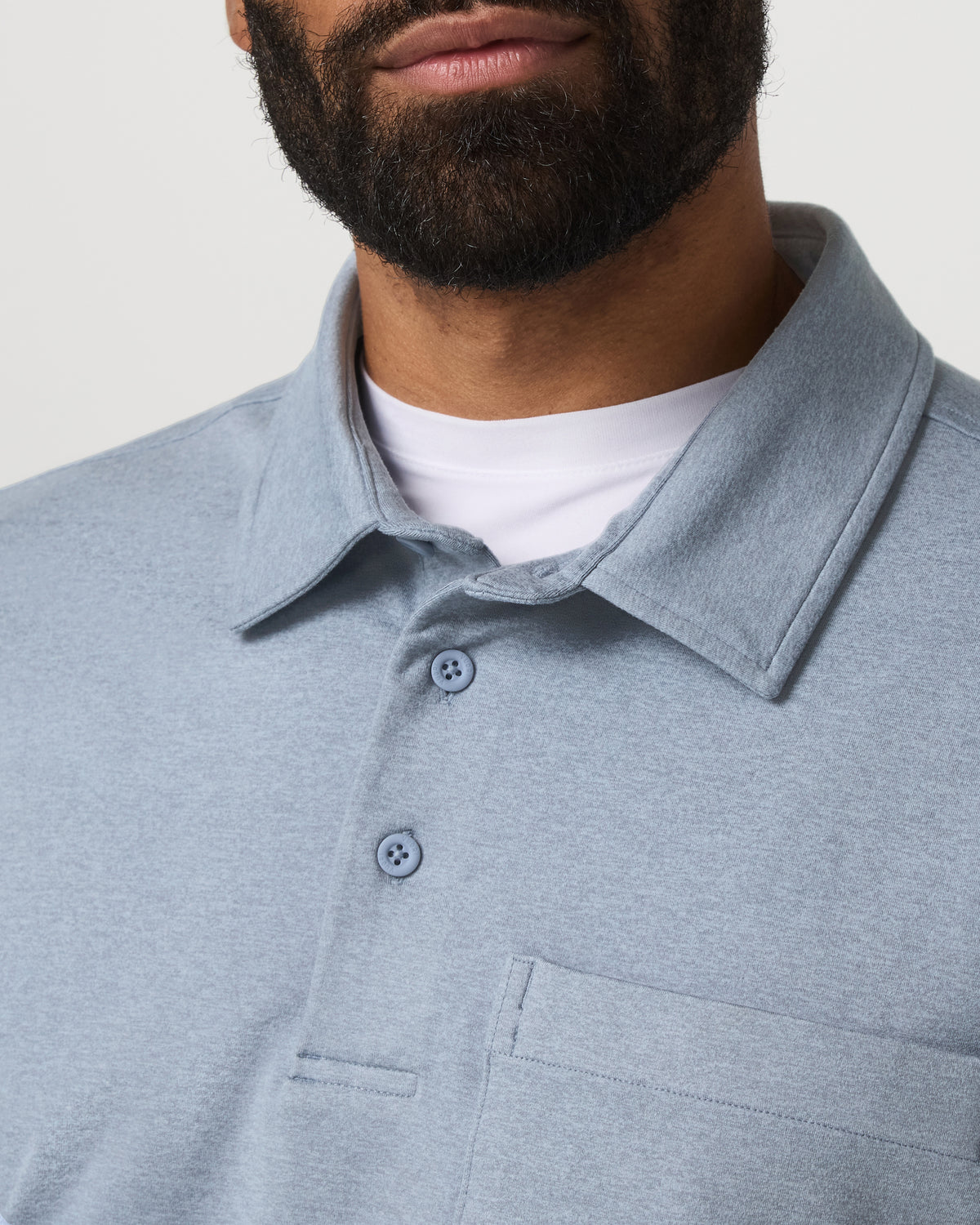 Men's Long Sleeve Coronado Rugby Shirt Blue Dusk Heather | Vuori for sale - US 5830