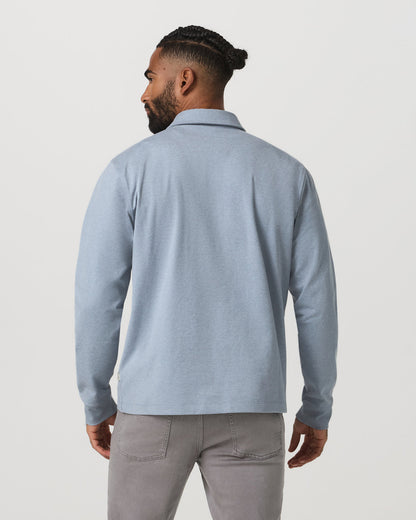 Men's Long Sleeve Coronado Rugby Shirt Blue Dusk Heather | Vuori for sale - US 5830