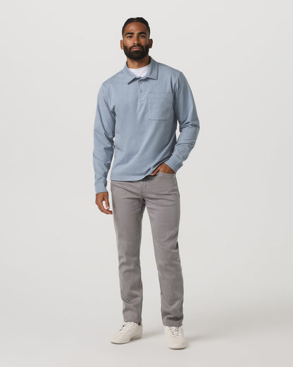 Men's Long Sleeve Coronado Rugby Shirt Blue Dusk Heather | Vuori for sale - US 5830