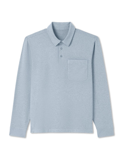 Men's Long Sleeve Coronado Rugby Shirt Blue Dusk Heather | Vuori for sale - US 5830