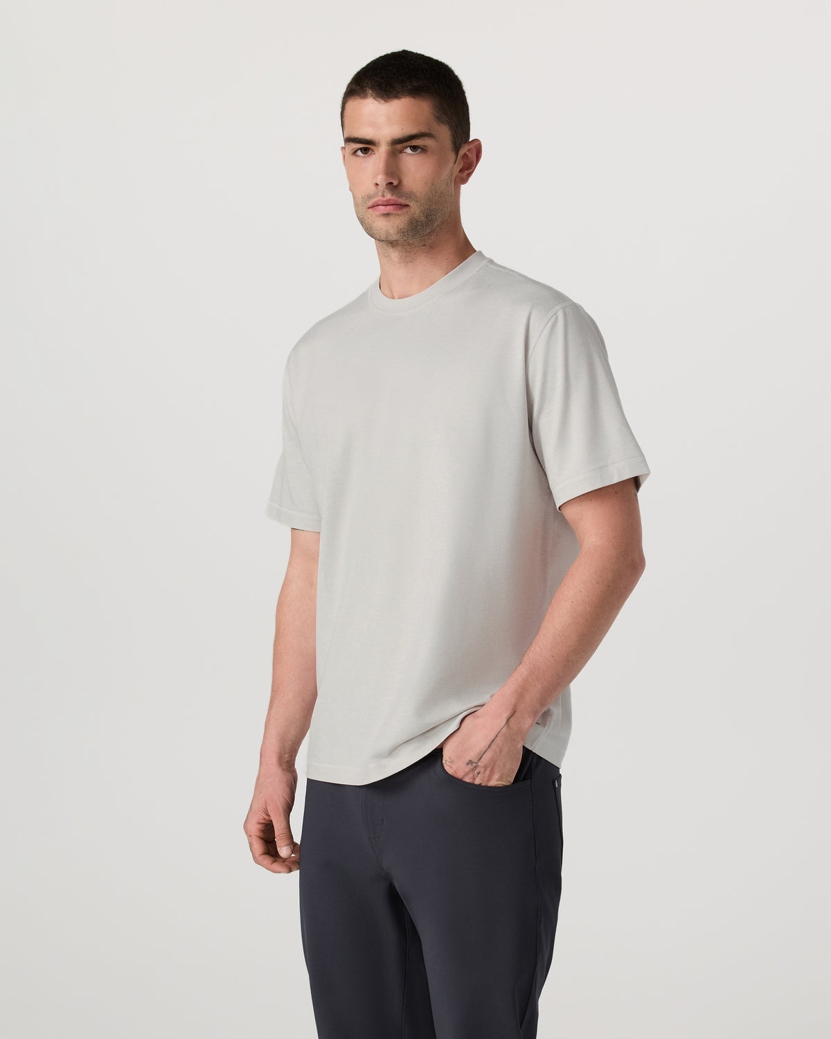 Men's Short Sleeve Ponto Tee - Relaxed Salt Heather | Vuori discount - US 4060