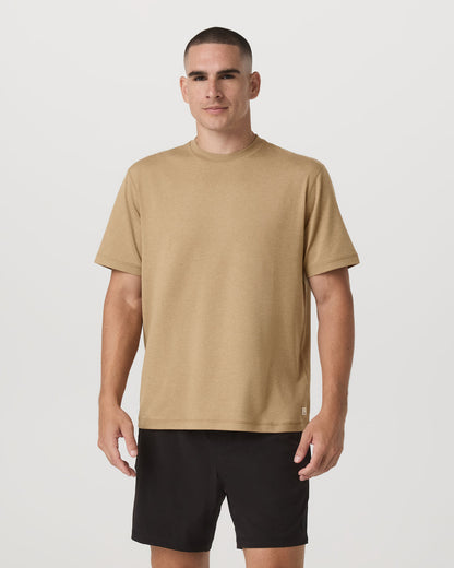 Men's Short Sleeve Ponto Tee - Relaxed Sungold Heather | Vuori sale - US 4825