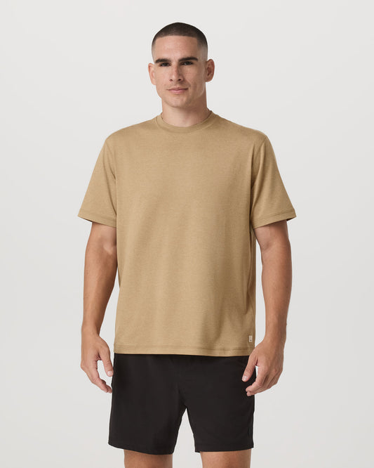 Men's Short Sleeve Ponto Tee - Relaxed Sungold Heather | Vuori sale - US 4825