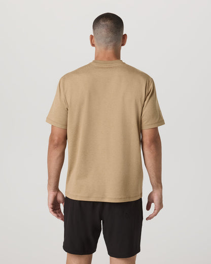 Men's Short Sleeve Ponto Tee - Relaxed Sungold Heather | Vuori sale - US 4825