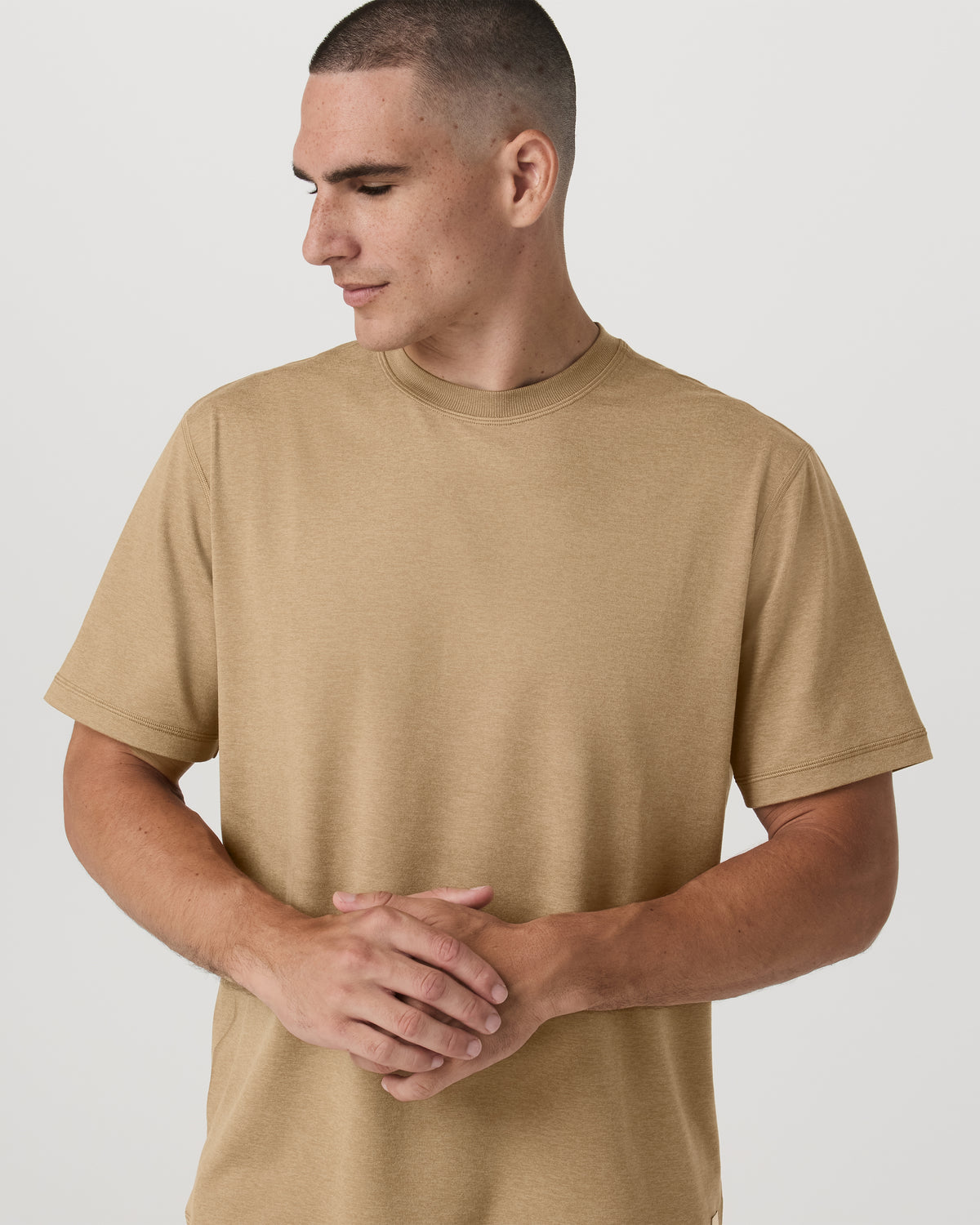Men's Short Sleeve Ponto Tee - Relaxed Sungold Heather | Vuori sale - US 4825