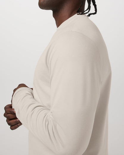 Men's Long Sleeve Ponto Performance Tee Oatmeal Heather | Vuori for sale - US 9649