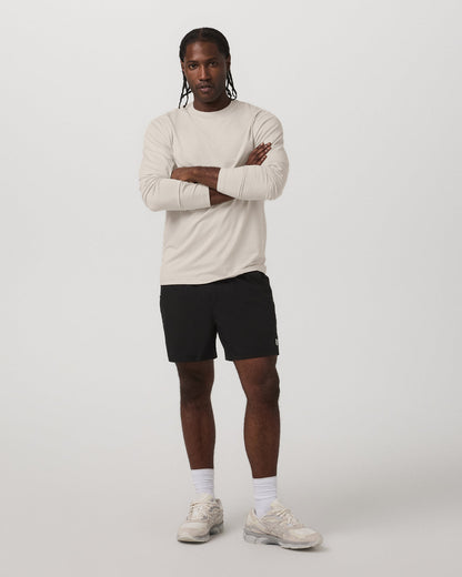 Men's Long Sleeve Ponto Performance Tee Oatmeal Heather | Vuori for sale - US 9649