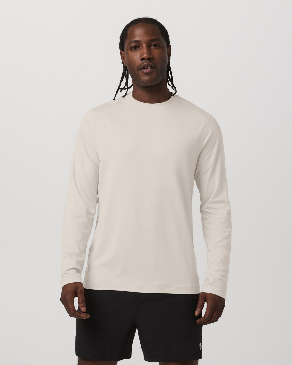 Men's Long Sleeve Ponto Performance Tee Oatmeal Heather | Vuori for sale - US 9649