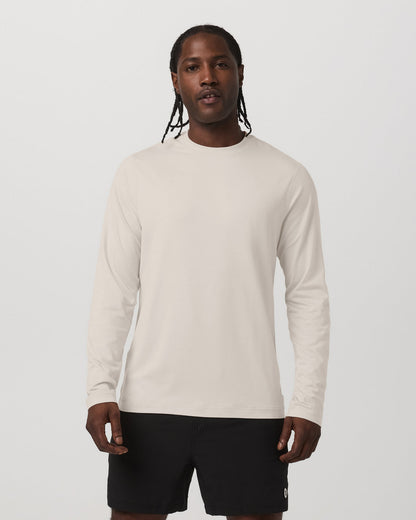 Men's Long Sleeve Ponto Performance Tee Oatmeal Heather | Vuori for sale - US 9649