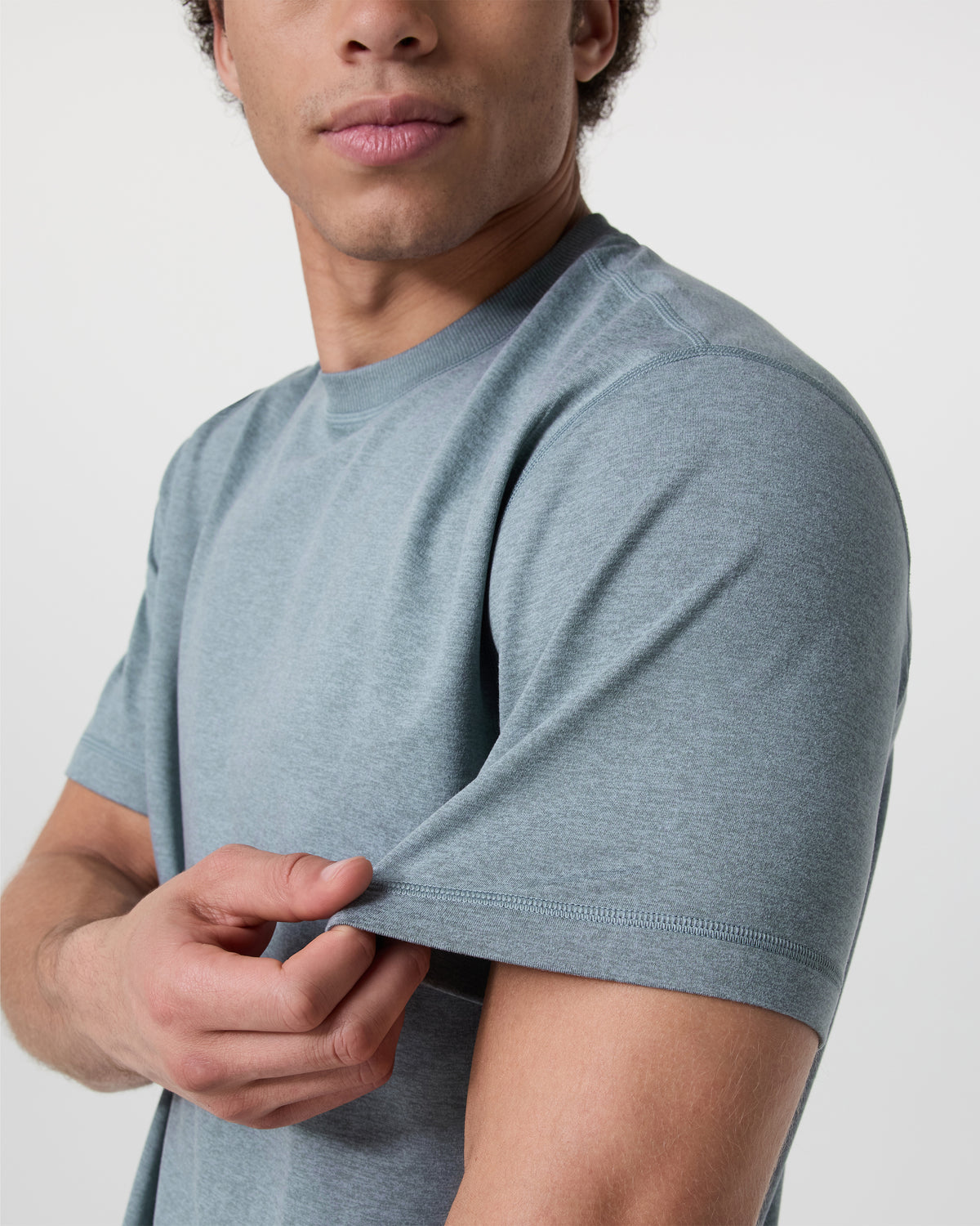 Short Sleeve Ponto Tee - Relaxed Fit Dusty Blue Heather | Vuori online - US 2490