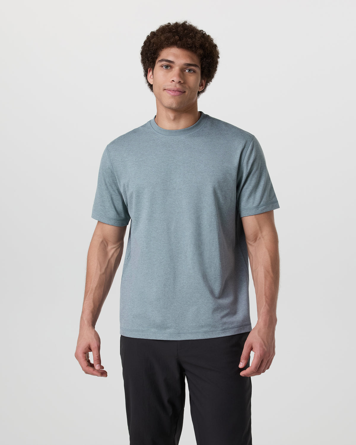 Short Sleeve Ponto Tee - Relaxed Fit Dusty Blue Heather | Vuori online - US 2490