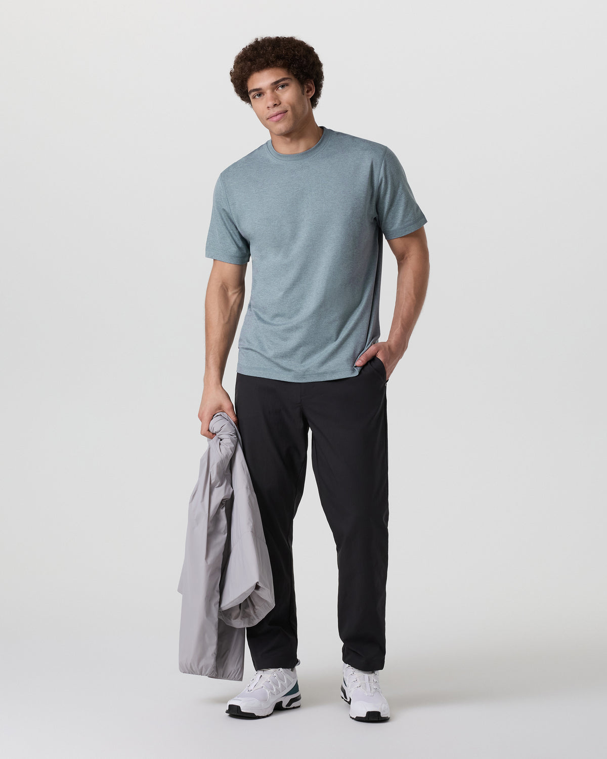 Short Sleeve Ponto Tee - Relaxed Fit Dusty Blue Heather | Vuori online - US 2490