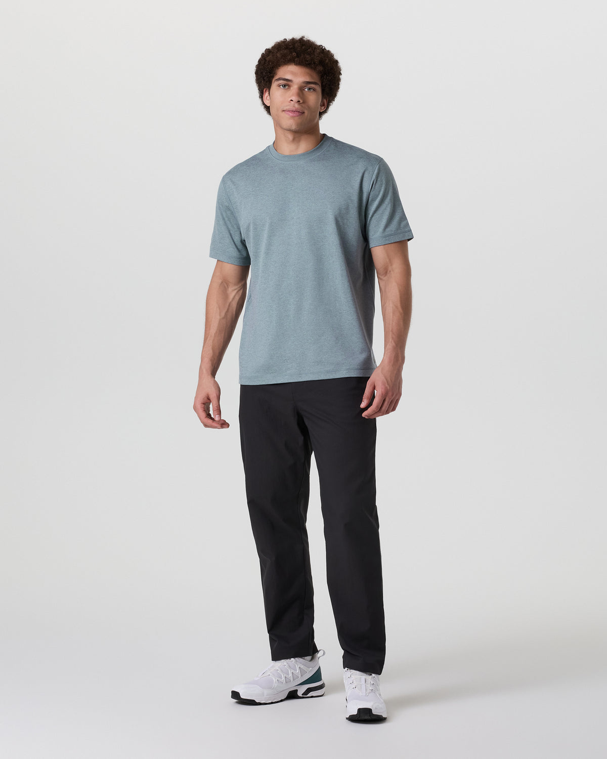 Short Sleeve Ponto Tee - Relaxed Fit Dusty Blue Heather | Vuori online - US 2490