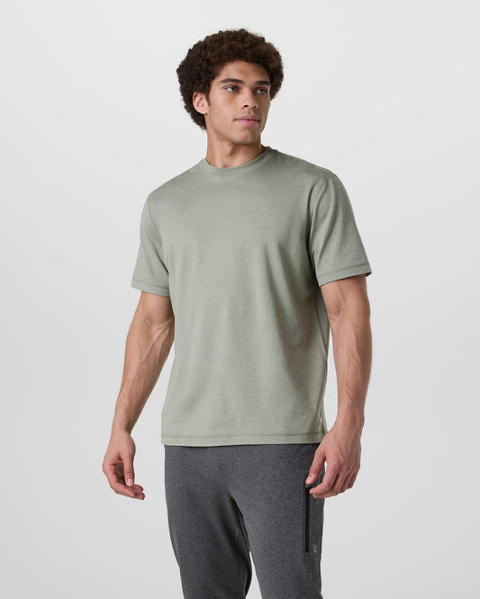 Short Sleeve Ponto Tee - Relaxed Fit Agave Green Heather | Vuori outlet - US 1147