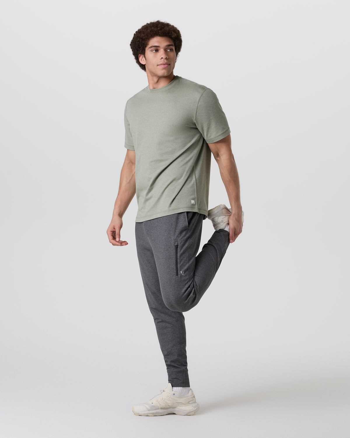 Short Sleeve Ponto Tee - Relaxed Fit Agave Green Heather | Vuori outlet - US 1147