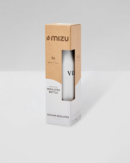 S6 Wordmark Mizu Water Bottle White Insulated Bottle | Vuori online - US 9907