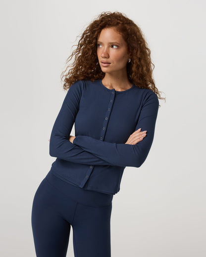 Long Sleeve Pose Twin Cardigan Women's Blue Coast Top | Vuori sale - US 1696