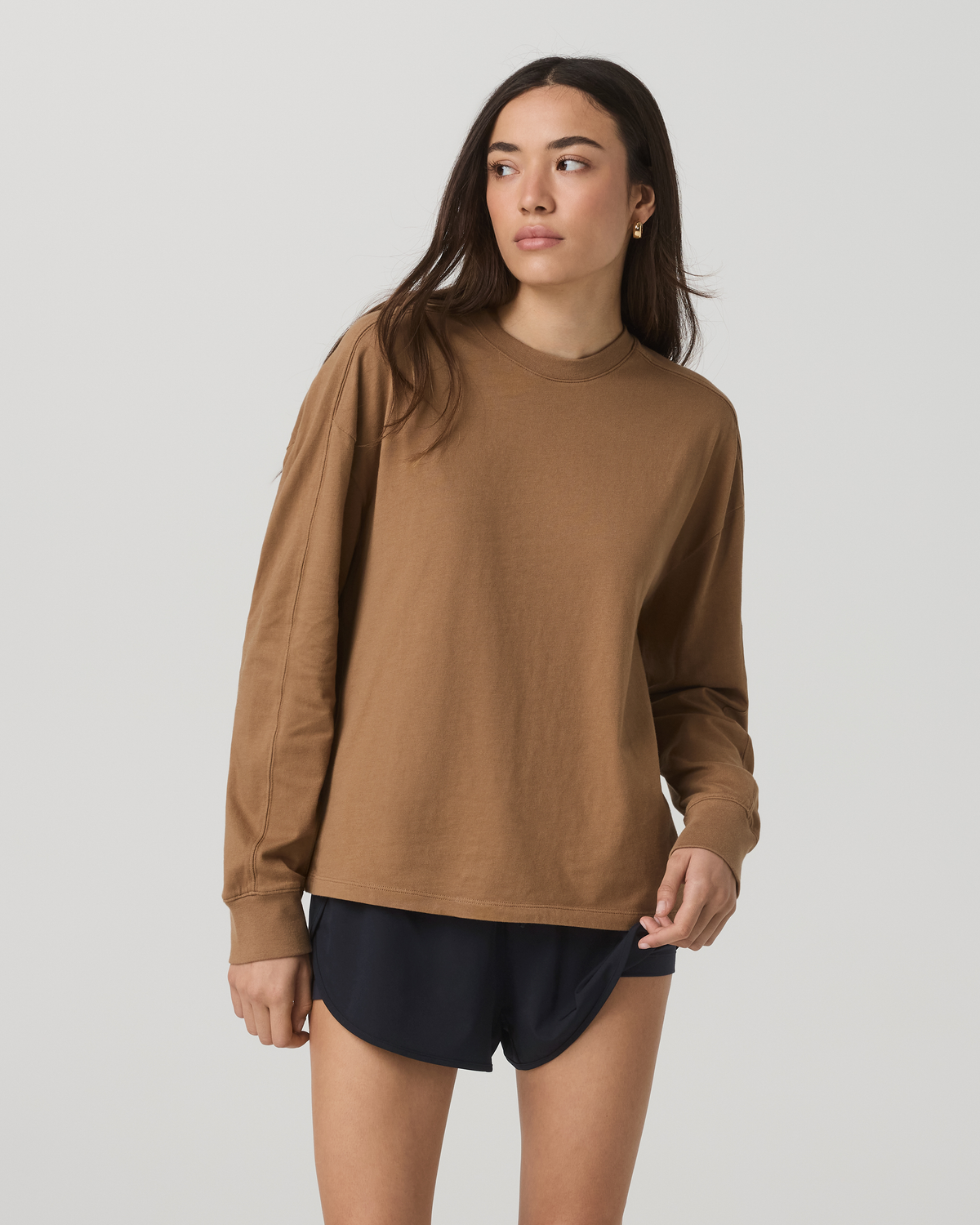 Long Sleeve Heavyweight Cotton Tee Women's Acorn Shirt | Vuori for sale - US 4289