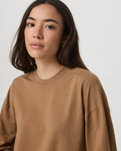 Long Sleeve Heavyweight Cotton Tee Women's Acorn Shirt | Vuori for sale - US 4289