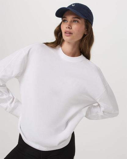 Long Sleeve Heavyweight Cotton Tee Women's White Shirt | Vuori discount - US 8151