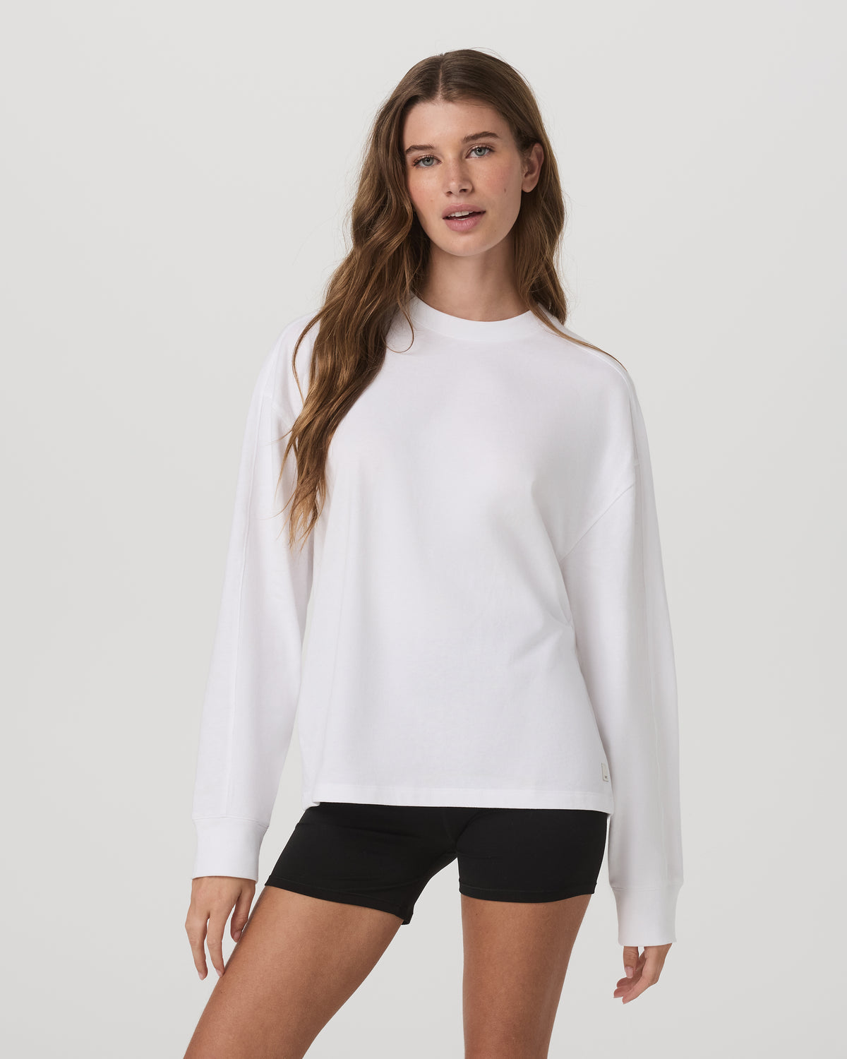 Long Sleeve Heavyweight Cotton Tee Women's White Shirt | Vuori discount - US 8151