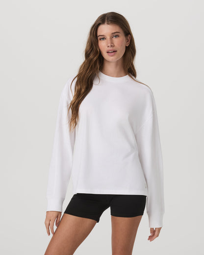 Long Sleeve Heavyweight Cotton Tee Women's White Shirt | Vuori discount - US 8151