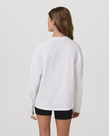 Long Sleeve Heavyweight Cotton Tee Women's White Shirt | Vuori discount - US 8151